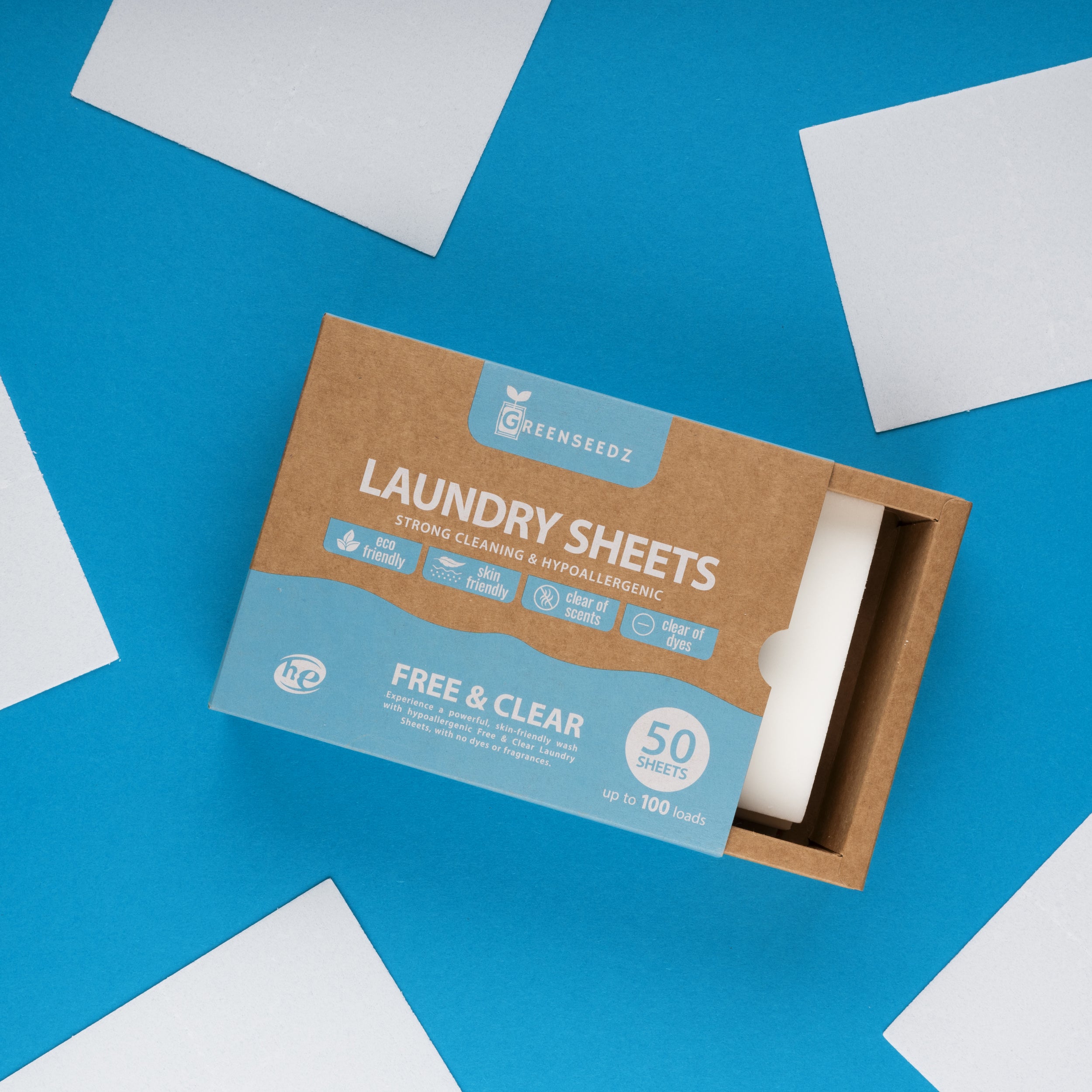 Free & Clear Laundry Detergent Sheets, 50 Sheets